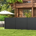 thumbnail image 3 of Topbuy 2PCS Air Conditioner Fence, Decorative Trash Can Enclosure with Stakes 48”L x 37.5”H Pool Equipment Fence Screen Black, 3 of 9