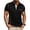 Black, variant on FRSASU Men Shirt Short Sleeve T-Shirts Business Smart Casual Shirts Polo Collar Button Tee with Spliced Pockets Khaki