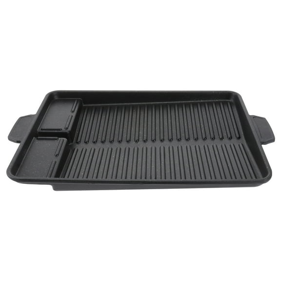 GOOHOCHY Black Aluminium Alloy Baking Tray for Outdoor Barbecue Ideal for Pork Beef Chicken 15.7 x 11.8 Inches