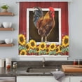 thumbnail image 5 of Chicken Sunflowers Sheer Curtains 54 Inches Long, Country Farm Animal Red Wooden Grain Light Filering Curtains, Breathable Simi Curtain Privacy Drapes for Kitchen Bathroom Nursery Window Treatment, 5 of 9