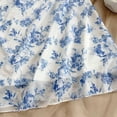 thumbnail image 5 of MORTTIC Women's Boho Floral Mini Spaghetti Strap Ruched Sundress with Ruffle Hem for Beach & Vacation Sky Blue，XS, 5 of 6