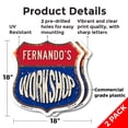 thumbnail image 2 of Fernando's Workshop (2 Pack) 18 inch X 18 inch Shield Shaped Commercial Grade Plastic Signs Weather Resistant, UV Protected To last, Gift for Dads and Uncles Classic Americana Crafted, 2 of 7