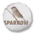 thumbnail image 1 of Moineaux Oiseaux Animaux Nourriture Attente Rond Jeter Oreiller Décoration Coussin, 1 of 3
