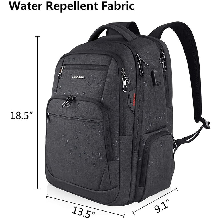 KROSER 17.3 Laptop Backpack Computer Backpack School Daypack with USB Charging Port for Work Business College