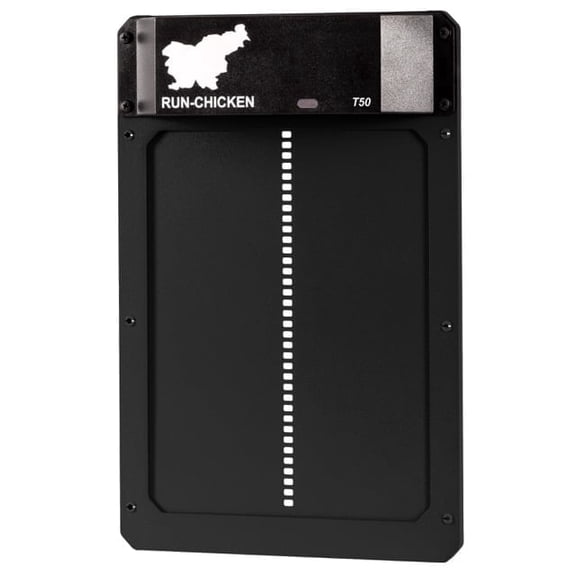 RUN-CHICKEN Door T50 (Onyx) - Automatic Chicken Coop Door Opener with Timer