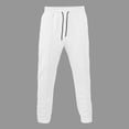 thumbnail image 4 of USNSM Mens Casual Sweat Pants Pleated Drawstring Elastic Waist Solid Color Straight Leg Joggers Sweatpants with Pockets White XL, 4 of 6