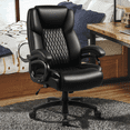 thumbnail image 2 of Waleaf 600lbs Big and Tall Executive Office Chair with Adjustable Lumbar Support, Ergonomic Heavy Duty Computer Desk Chair with Pocket Spring Cushion & Dual Crystal Wheels, Black, 2 of 8