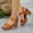 Brown, variant on Platform Heels Slingback Chunky High Heel Sandals for Women Women's Faux Wooden High Heeled Platform Dress Sandals Brown Women Sandal