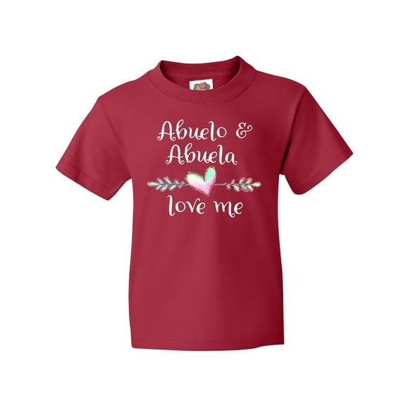 Inktastic Abuelo and Abuela Love Me- Heart Grandchild Youth T-Shirt
