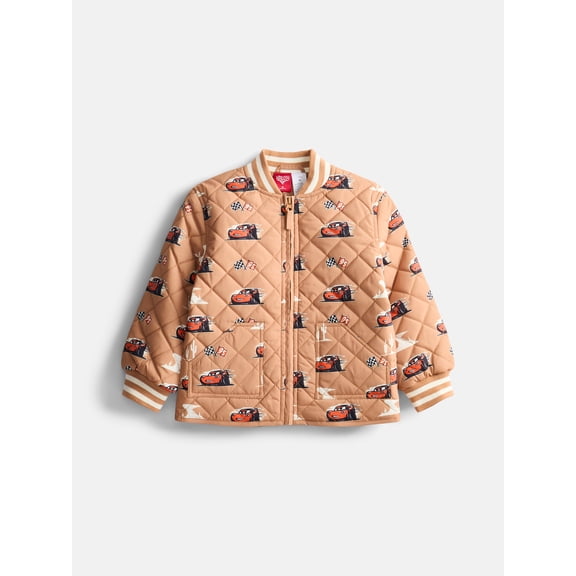 Disney Pixar Cars Toddler Boys Quilted Bomber Jacket, Sizes 12M-5T
