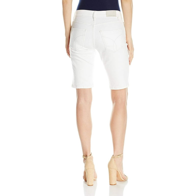 Calvin Klein Womens Denim City Bermuda Short White Light 6 Walmart