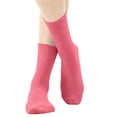 thumbnail image 6 of HAOTAGS Solid Color Cotton Candy-Tone Mid-Calf Socks for Kids – Straight Fit Crew Socks Watermelon Red Size 5-13Years, 6 of 6