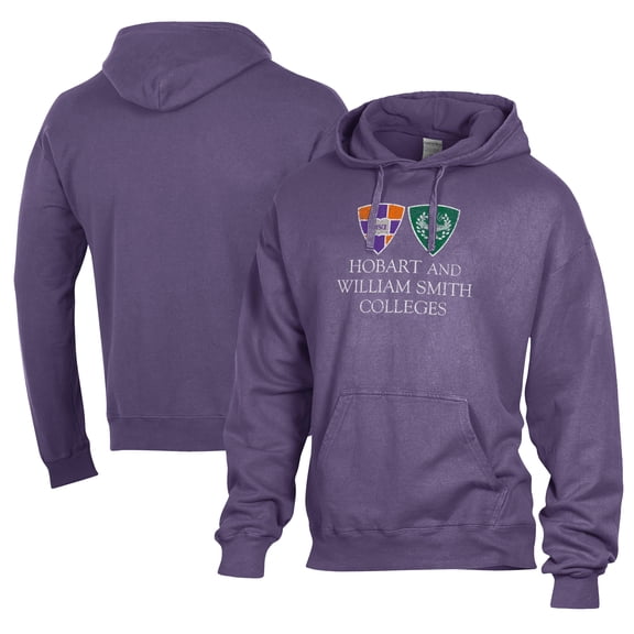Men's Comfort Wash  Purple Hobart & William Smith Colleges Lightweight Fleece Pullover Hoodie