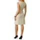 thumbnail image 3 of Vestido sin mangas de tweed para mujer Inspire Chic, con cuello barco, vestido de oficina tipo sheath, color beige, 3 of 5