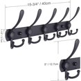 thumbnail image 2 of Perchero montado en la pared negro, 5 ganchos triples para colgar abrigos, perchero de pared, perchero para chaqueta, perchero de pared para ropa, mochila Kaili Sencillez, 2 of 4