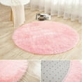 thumbnail image 2 of LOCHAS Luxury Round Fluffy Area Rugs for Bedroom Kids Nursery Rug Super Soft Living Room Home Shaggy Carpet 4 Feet, Pink, 2 of 9