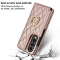 thumbnail image 4 of ELEHOLD for Samsung Galaxy Z Fold 3 Wallet Case,Luxury Premium Diamond Leather Rotatable Ring Credit Card Cash Slot Magnetic Clasp Kickstand Shockproof Protective for Samsung Galaxy Z Fold 3,Rosegold, 4 of 7
