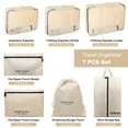 thumbnail image 5 of XXXFLOWER 7-Piece Travel Packing Set, Organizes Cruise Essentials Makeup Bag for Carry On (Beige), 5 of 7
