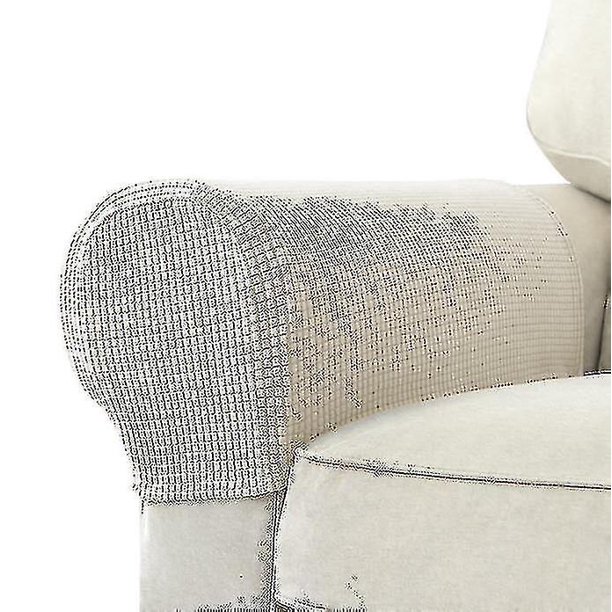 Funda para reposabrazos de tela elástica de spandex, funda para reposabrazos de sofá, juego de 2, protector antideslizante para muebles, fundas para sillón para sofá reclinable