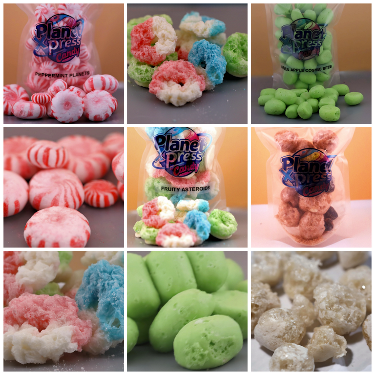 Planet Xpress Freeze Dried Gummy Worms, Crunchy Space-Themed Candy