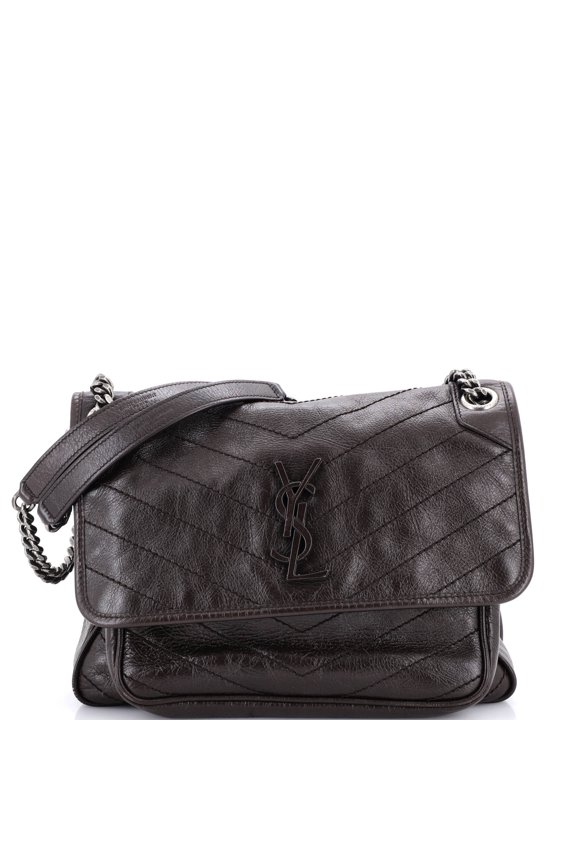 Pre-Owned Niki Chain Flap Bag Matelasse Chevron Leather Medium By Rebag