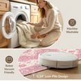 thumbnail image 5 of ODIKA 2'x3' Washable Accent Rug Mauve Vintage Dusty Boho Scroll Border Motifs Distressed Trellis for Bedroom, Nursery, RV, Pet Friendly, Bedside Mat, 5 of 7