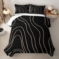 thumbnail image 2 of Homewish Minimalist Lines Quilt Full,Aesthetic Geometric Full Bedspread Sets,Brown Black,3-Piece, 2 of 7