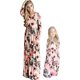 thumbnail image 3 of WIWIQS Verano Lindo Mamá y Yo Boho Rayas Chevron Maxi Vestidos, 3 of 5