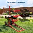 thumbnail image 5 of Garvee Lawn Mower Lift Jack 550 Lbs Capacity, Adjustable Width and Height, Zero Turn Mower Lift with 2pcs 3.3ft Straps, Safety Lock, for Tractors, ATVs, UTVs, Red, 5 of 9