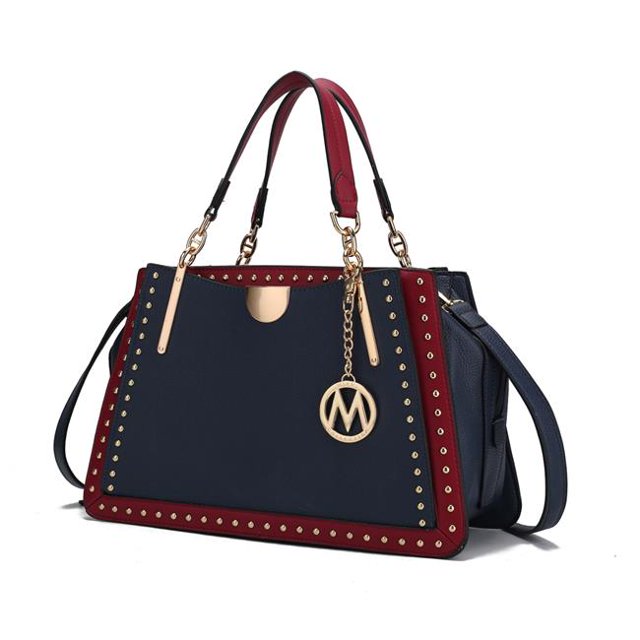 MKF Collection by Mia K. MKF-CB-X615NV-RD Aubrey Satchel