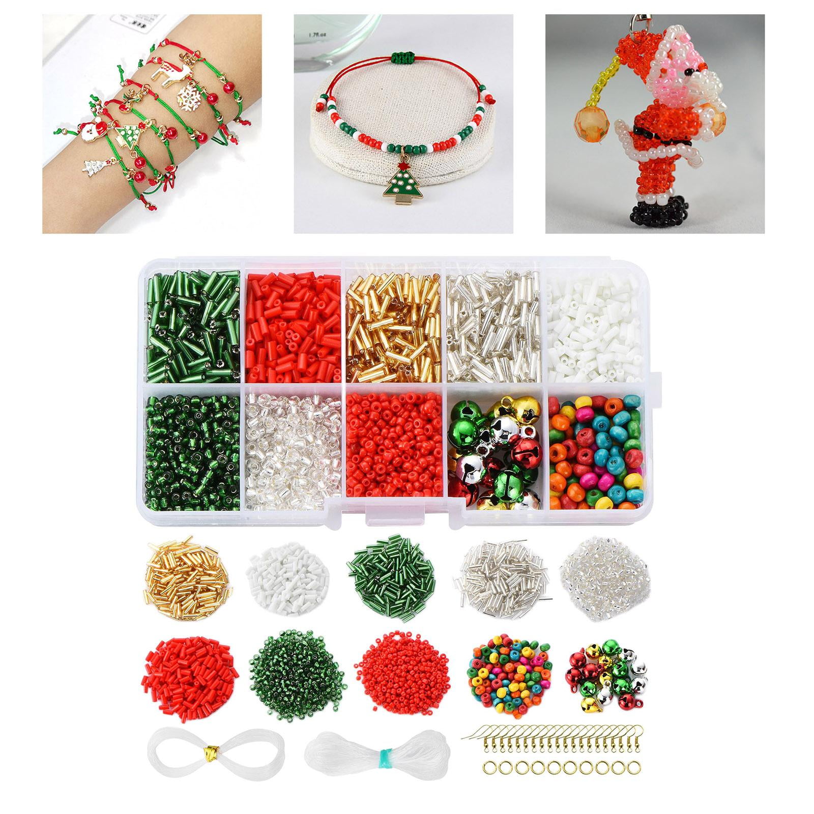 HILABEE Glass Beads for Jewellery Making Craft Small Glass Beads with Thread Mixed Colour for Craft Decoration , Set 2