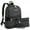 Black-2, variant on Women Fashion Zipper Medium Backpack Purse Faux Leather Backpack with Matching wristlet Ladies Travel Shoulder Bag Set 2Pcs