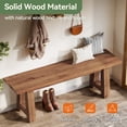 thumbnail image 3 of Finmind 55-inch Solid Wood Entryway Bench, Farmhouse Long Shoe Bench for Entryway, Hallway, Rustic Brown, 3 of 7