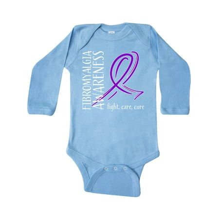 

Inktastic Fibromyalgia Awareness Fight Care Cure with Purple Ribbon Gift Baby Boy or Baby Girl Long Sleeve Bodysuit