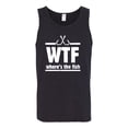 thumbnail image 2 of Where's the Fish WTF Parody | Mens Fishing Graphic Tank Top, Black, Medium, 2 of 4