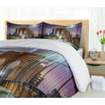 thumbnail image 5 of Ambesonne New York Duvet Cover Sets, Bridge American, 2-Queen, Purple Brown, 5 of 6