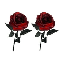 SLYNSHome Halloween Artificial Flowers Red Roses,Fake Silk Flower Long Stem for Halloween Home Vase Wedding Party Decorations