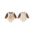 thumbnail image 2 of Cjfdfy Newborn Baby Boy Girl Thanksgiving Outfit Gobble Till You Wobble Romper Waffle Knit Contrast Long Sleeve Bodysuit Cute Little Turkey Thanksgiving Fall Winter Outfit, 2 of 9