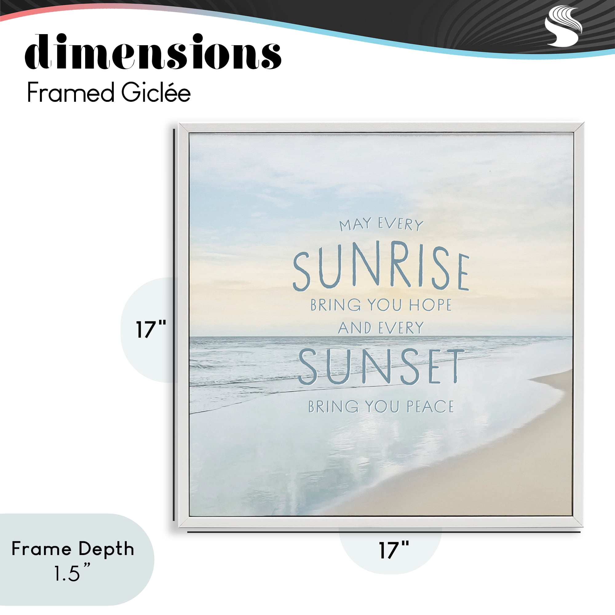 Stupell Industries Sunrise & Sunset Statement White Framed Giclee Art, design by Natalie Carpentieri