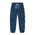 thumbnail image 4 of Miqool Boys Girls Cargo Sweatpants Drawstring Elastic Waist Joggers Sweat Pants Casual Athletic Track Pants with Multi Pockets for 5-15 Years, 4 of 9