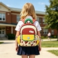 thumbnail image 2 of Lightweight Color Contrast Mini Backpack with Bead Decor, Multi Compartment Portable Travel School Daily Shoulder Bag, 2 of 2