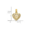 thumbnail image 3 of 14K Yellow Gold Filigree Heart Pendant Necklace with Chain, 3 of 5