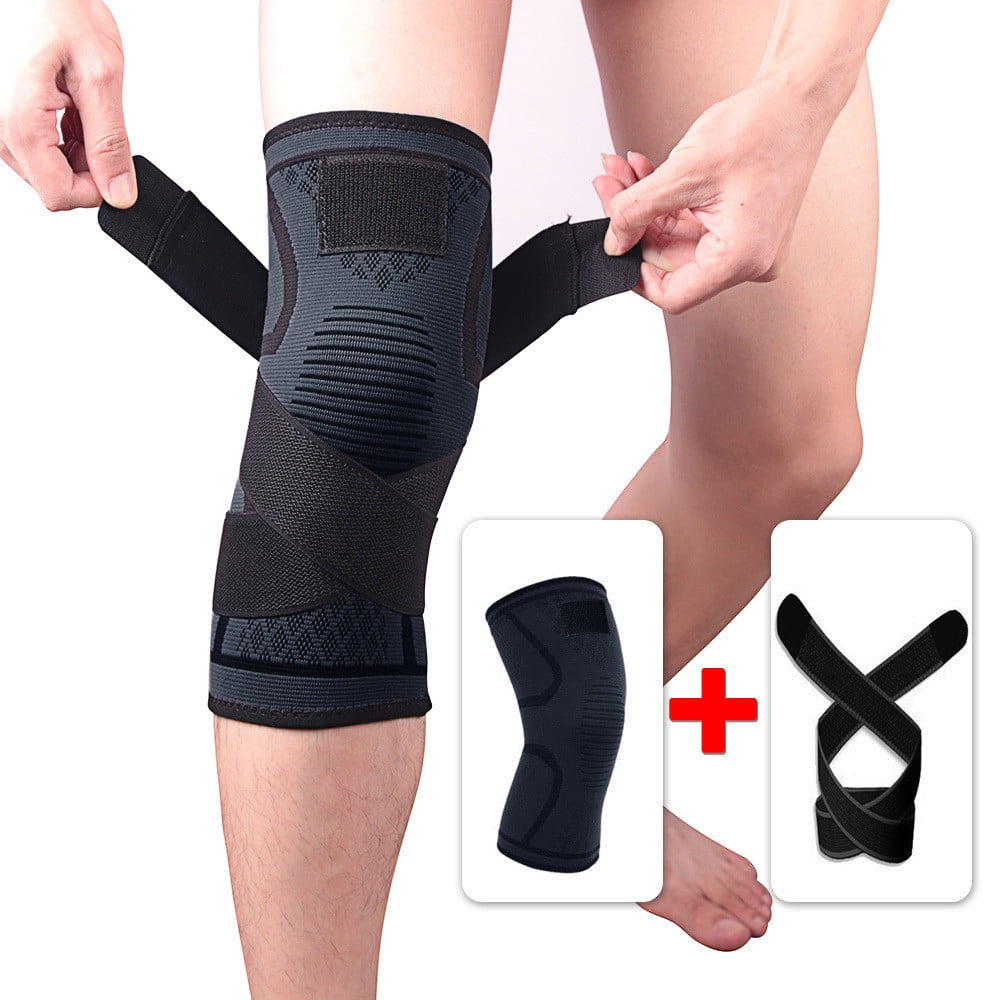 Under $10 Knee Sleeve Black Unisex Compression Knee Sleeve Support Running Basketball Lift Knee Pads