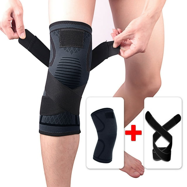 Under $10 Knee Sleeve Black Unisex Compression Knee Sleeve Support Running Basketball Lift Knee Pads