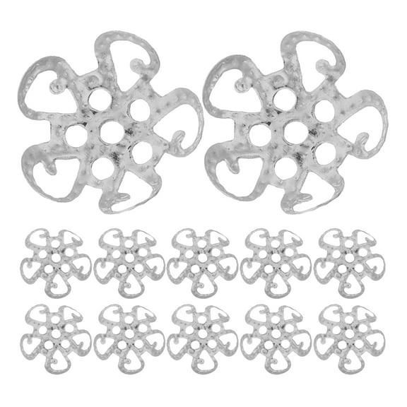 KALLORY Filigree Flower Bead Caps Silver Iron for Decor and Jewelry Making 600Pcs