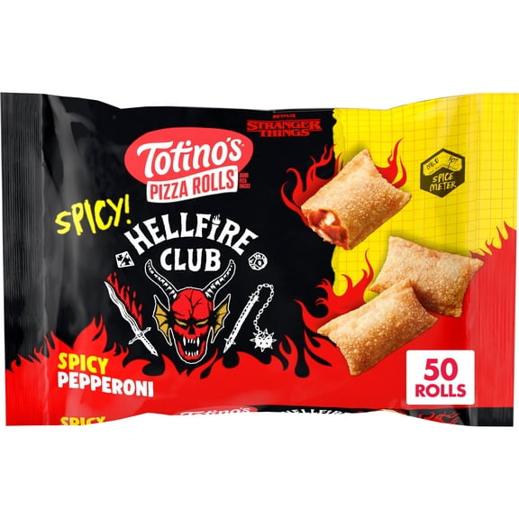 Totino's Pizza Rolls, Hellfire Club Spicy Pepperoni, Stranger Things, 50 Rolls, 24.46 oz
