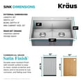 thumbnail image 5 of KRAUS Kore 30” Drop In / Top Mount Workstation 16 Gauge 50/50 Double Bowl Stainless Steel Kitchen Sink with Accessories, 5 of 7