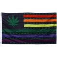 thumbnail image 1 of HTOOQ Drapeau Extérieur Leaf Weed Pride Résistant aux Intempéries en Polyester Arc-en-Ciel 90x150cm, 1 of 9