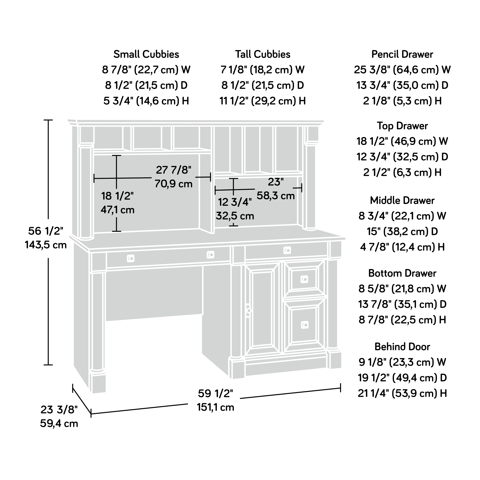 Palladia desk outlet with hutch