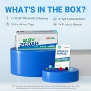 Redodo 12V 200Ah PLUS Lithium LiFePO4 Battery Max 2560W Power Output 200A BMS Protection 4000-15000 Deep Cycles Perfect for Home Applications, RV, Marine, Solar Panel Chargeable